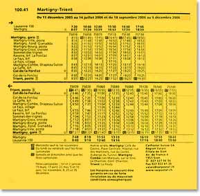 Horaire de Trient